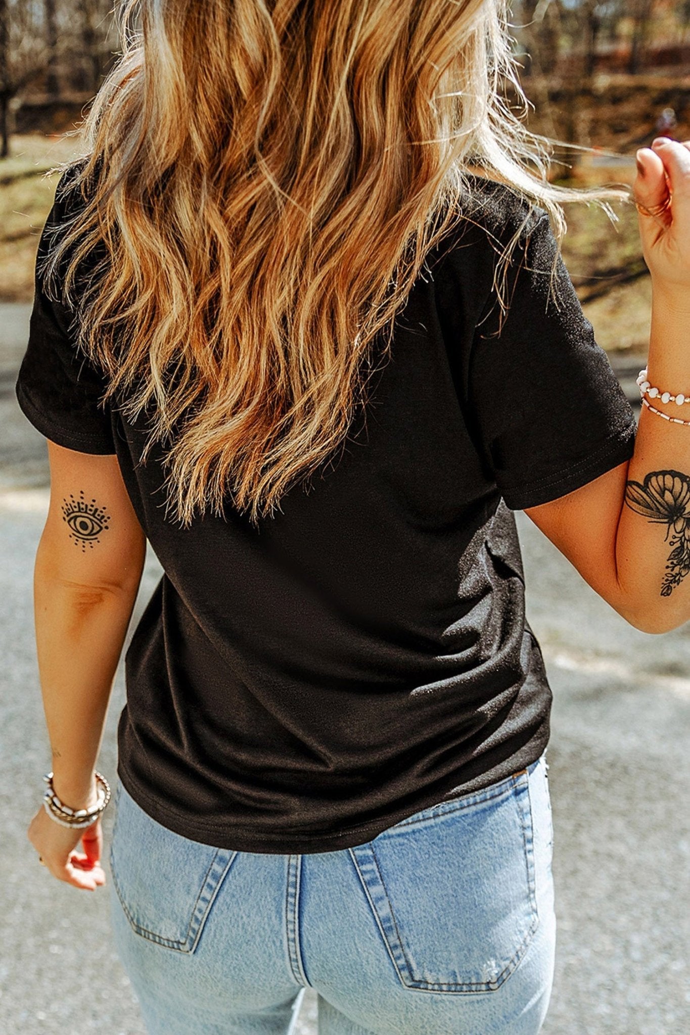 Black Soccer Bow Graphic Casual Summer Tee - Loving It Shop