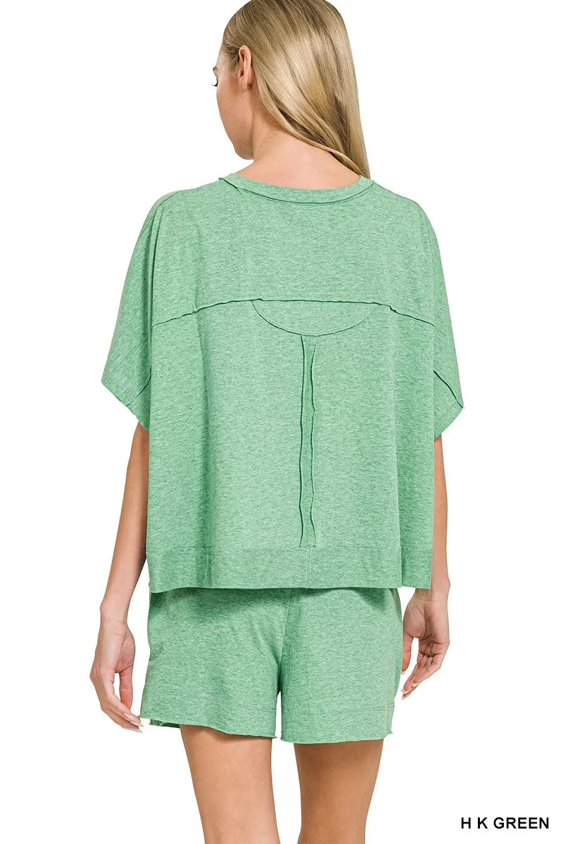 Exposed Seam Boxy Top & Shorts Set