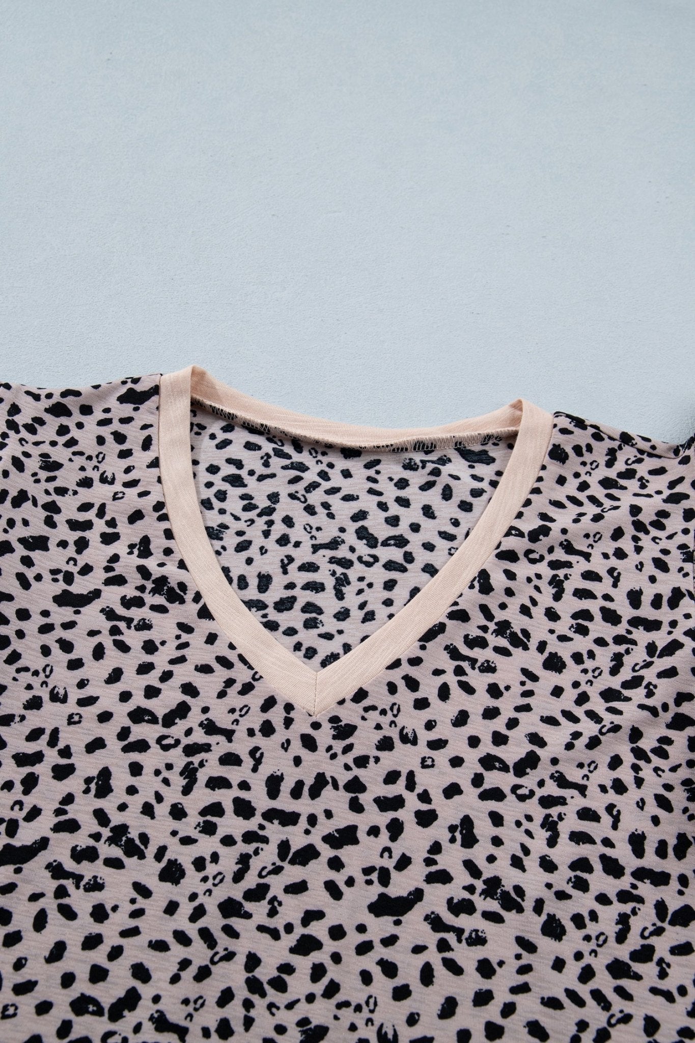 Black Cheetah Print V Neck Ruffle Trim Loose Tank Top - Loving It Shop