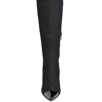 Ridda Metallic Cap Toe Denim Boots