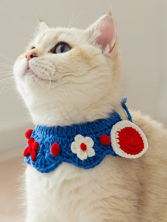 Knitted Floral Pet Collar - Loving It Shop