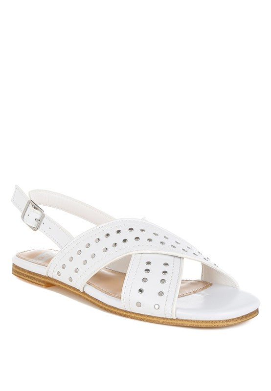 Calluna Stud Embellished Buckled Flats
