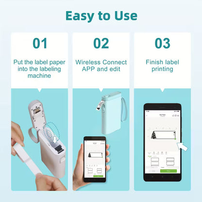 P21 Wireless Thermal Label Maker – Portable USB Printer with Paper Roll, Rechargeable &amp; Ink-Free