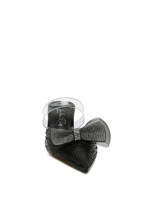 Freja Embellished Bow Kitten Heels - Loving It Shop