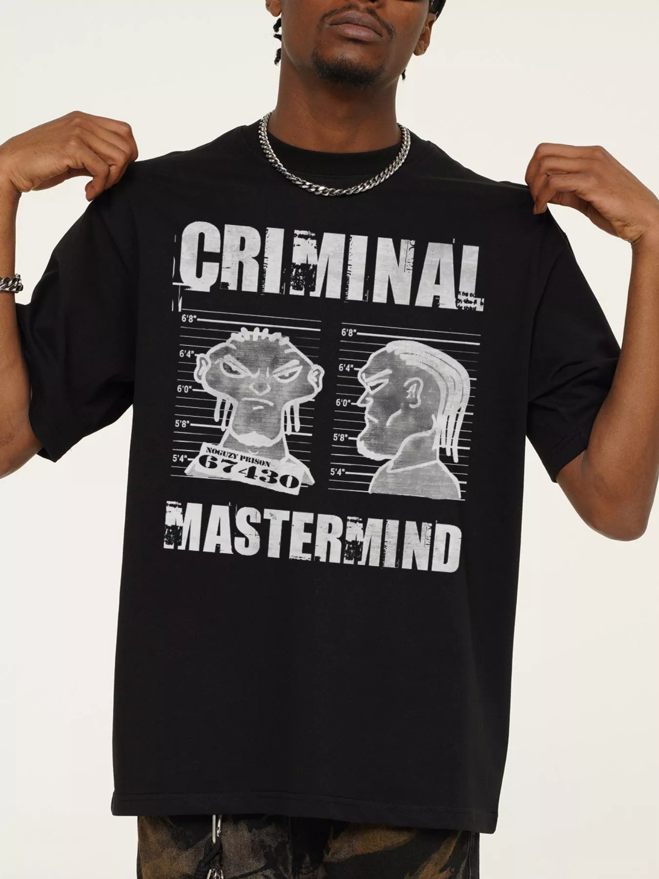Men's Criminal Mastermind Graphic Oversized T-Shirt - Loving It Shop