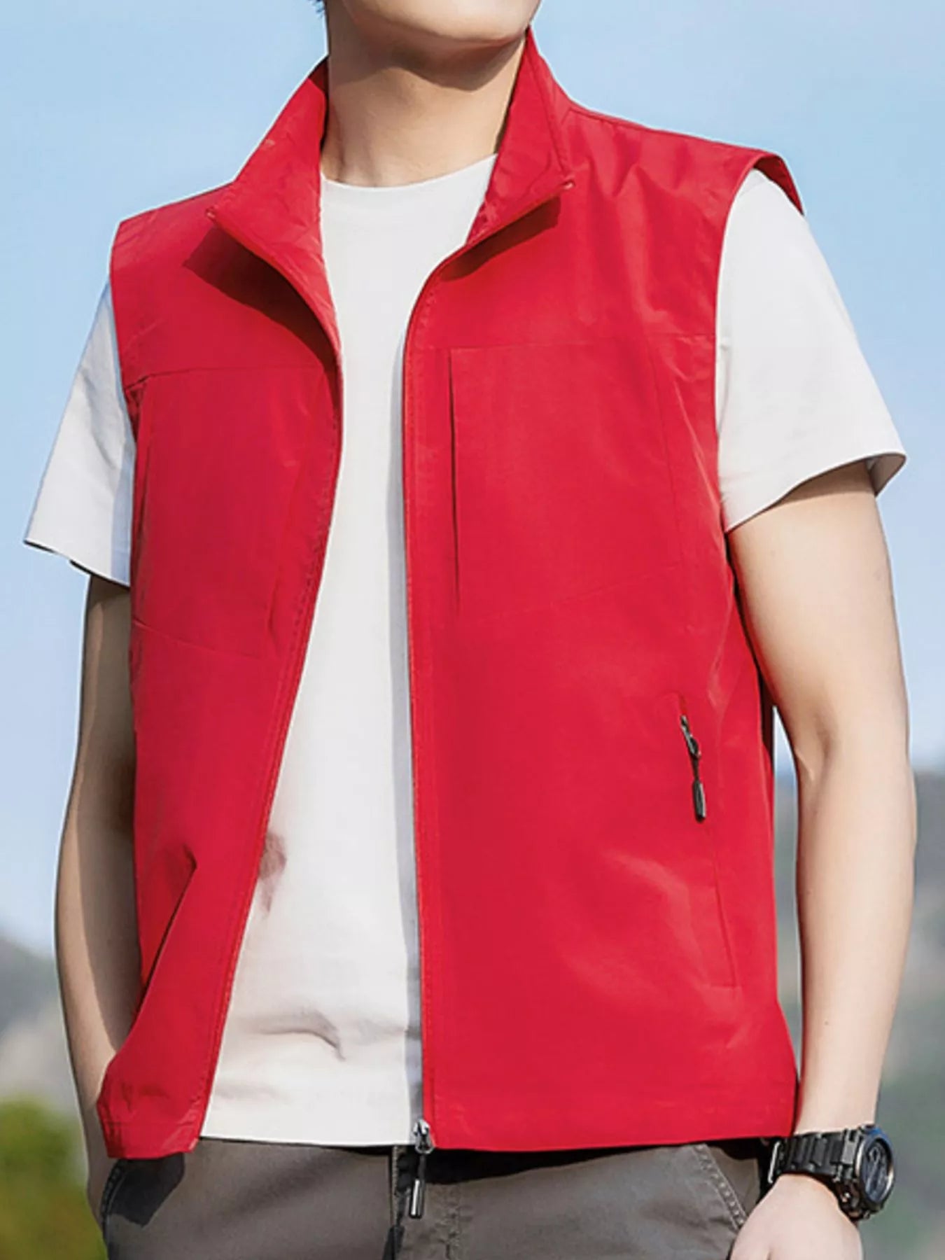 Men's Plus Size Lightweight Zip Up Vest - Loving It Shop