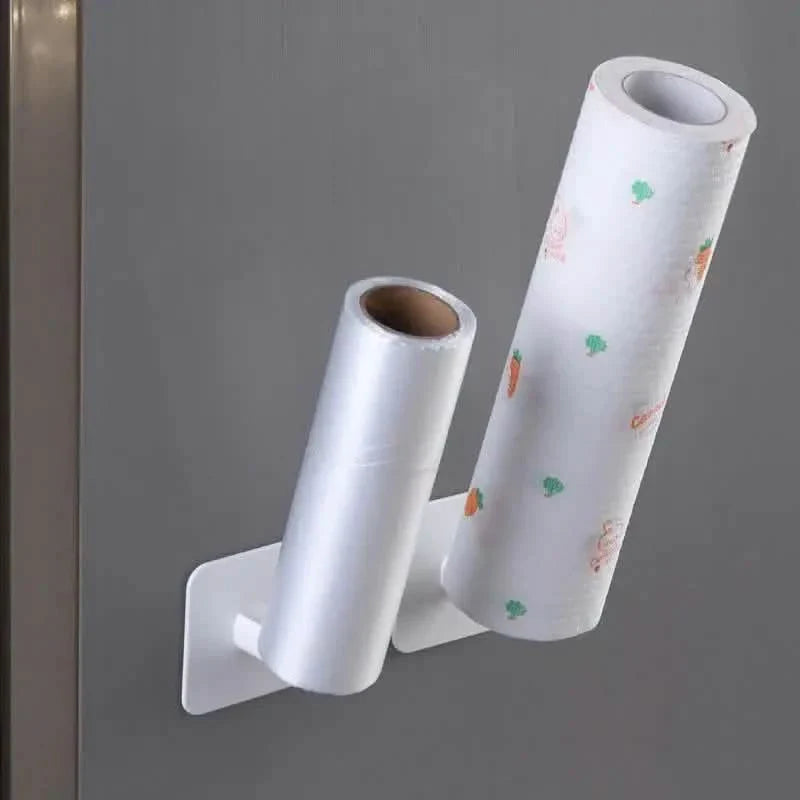 4-Pack: Adhesive Toilet Paper Holder, Wall Mount, White &amp; Black