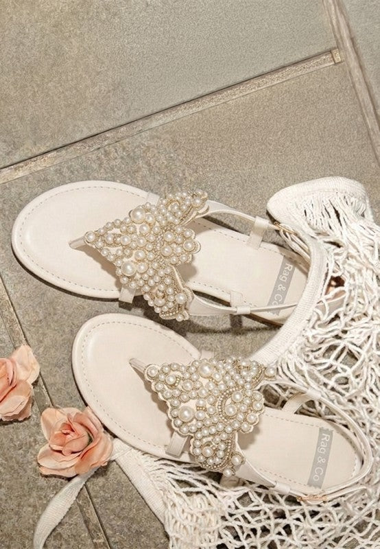Nayasa Pin Buckle Pearls Flats