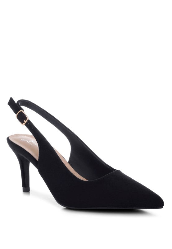 Theobs Soft Microfiber Pointed Toe Slingbacks