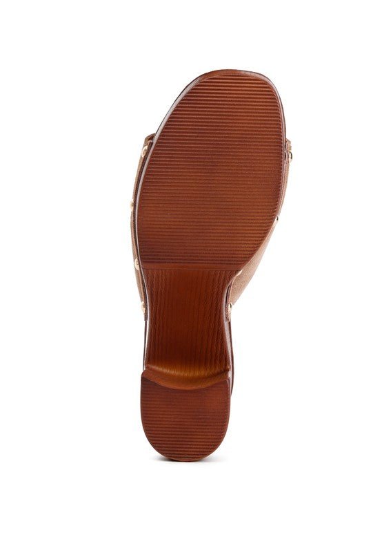 Cartera Suede High Block Heel Mules - Loving It Shop
