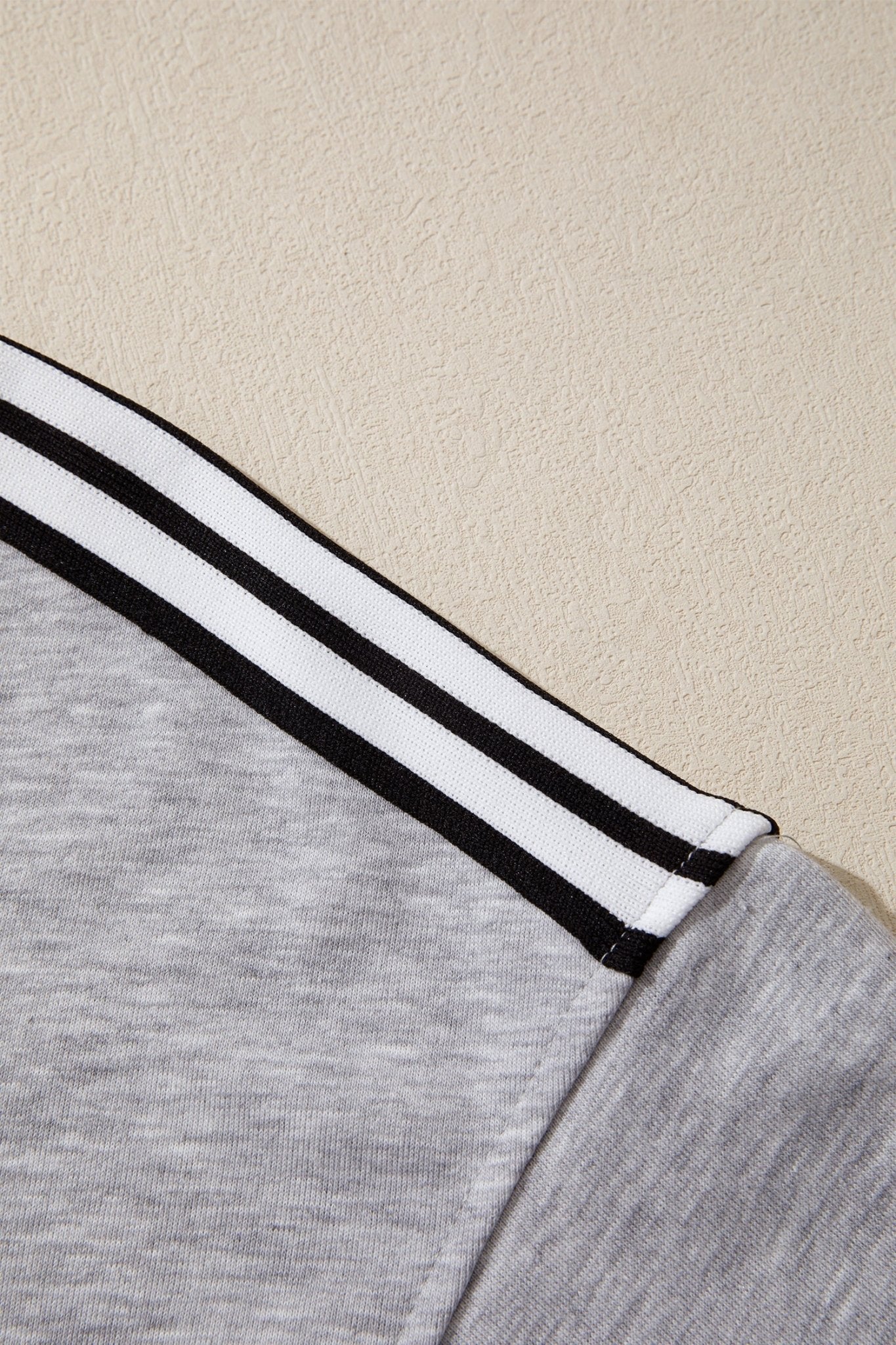 Light Grey Patchwork Detail Raw Edge Oversize Tee - Loving It Shop