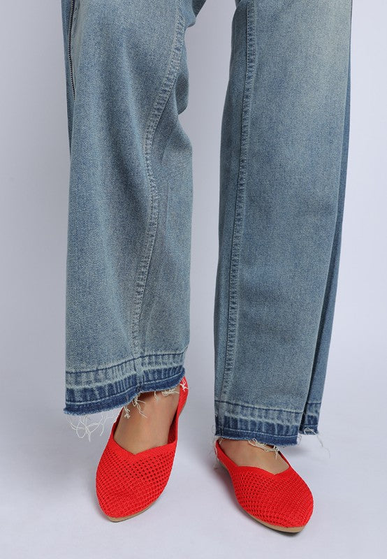 Selaris Fly Knit Slip On Ballerinas
