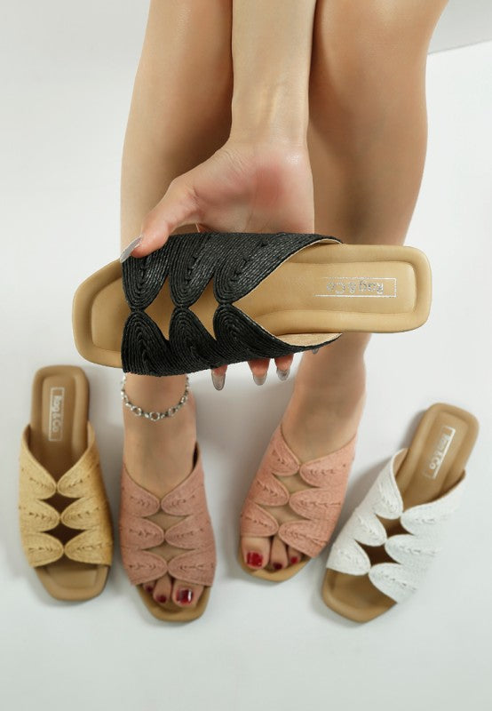 Daisy Doe Raffia Square Toe Flats