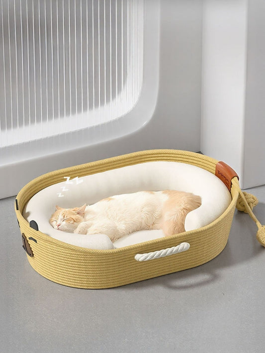 Woven Rope Oval Pet Bed - Loving It Shop