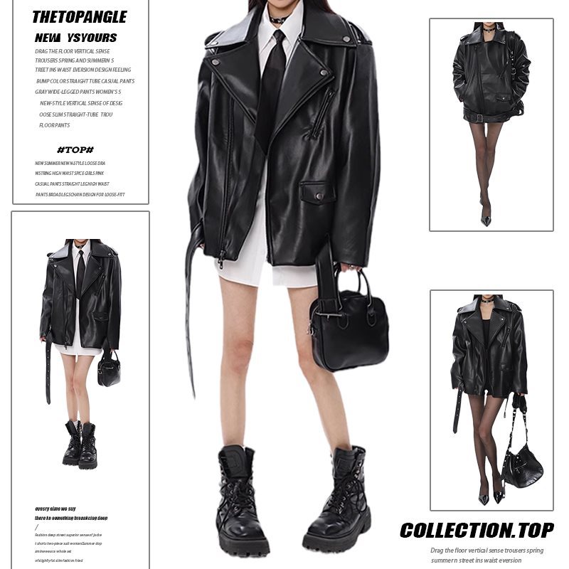Leather Coat Women&