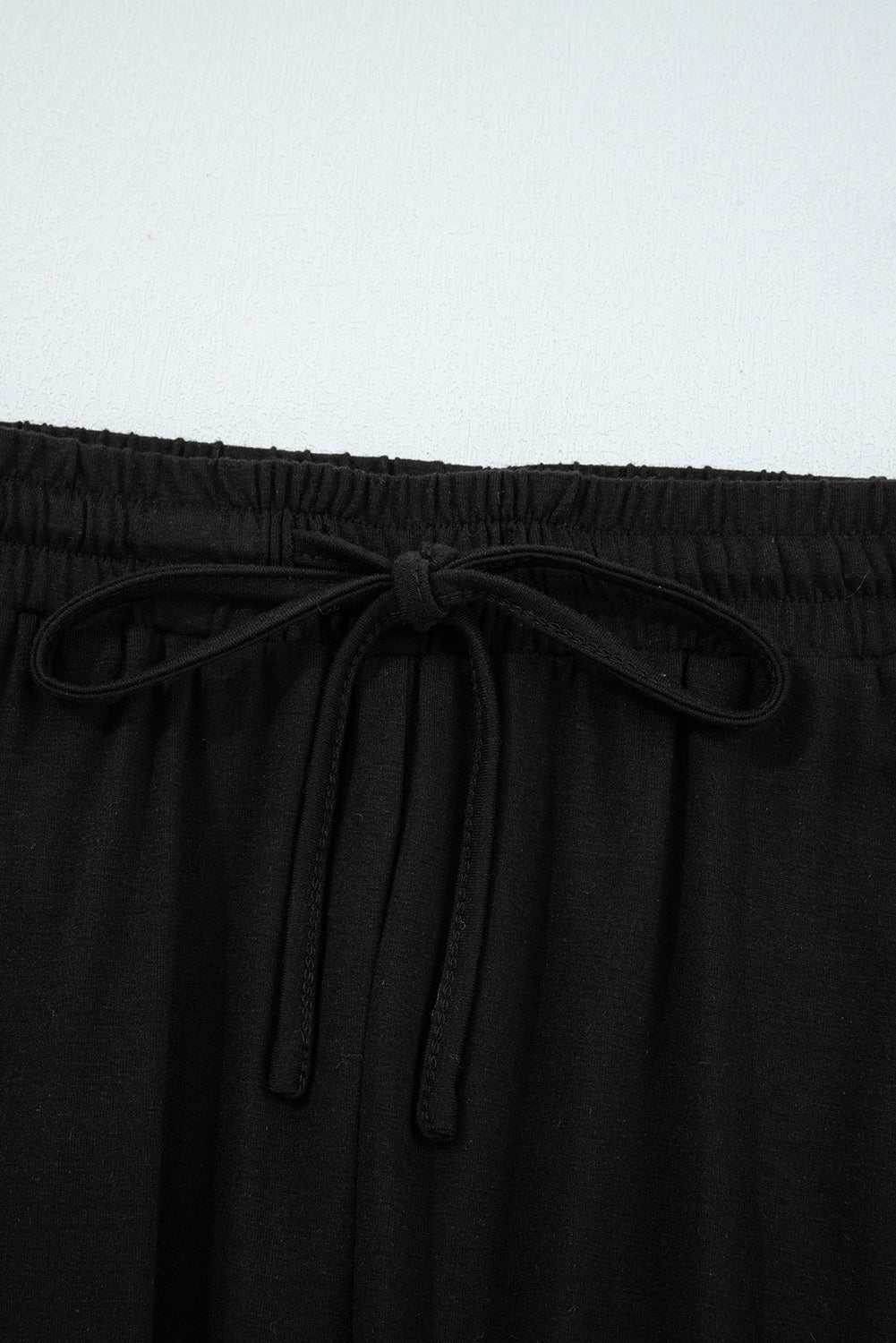Black Ruffled Wide Leg Pull On High Waist Pants with Pockets - Loving It Shop