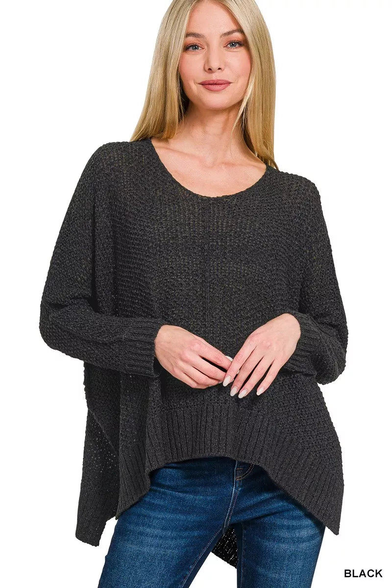 Dolman Sleeve V-Neck Sweater