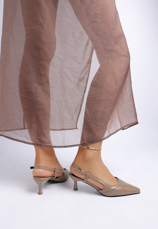 Luxton Slingback Pin Buckle Kitten Heels