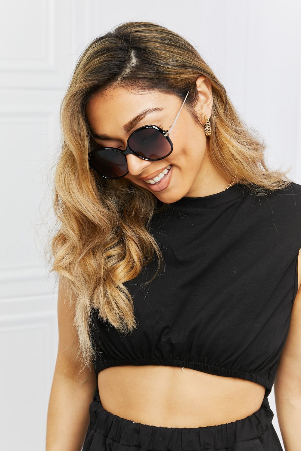 Metal - Plastic Hybrid Full Rim Sunglasses - Loving It Shop