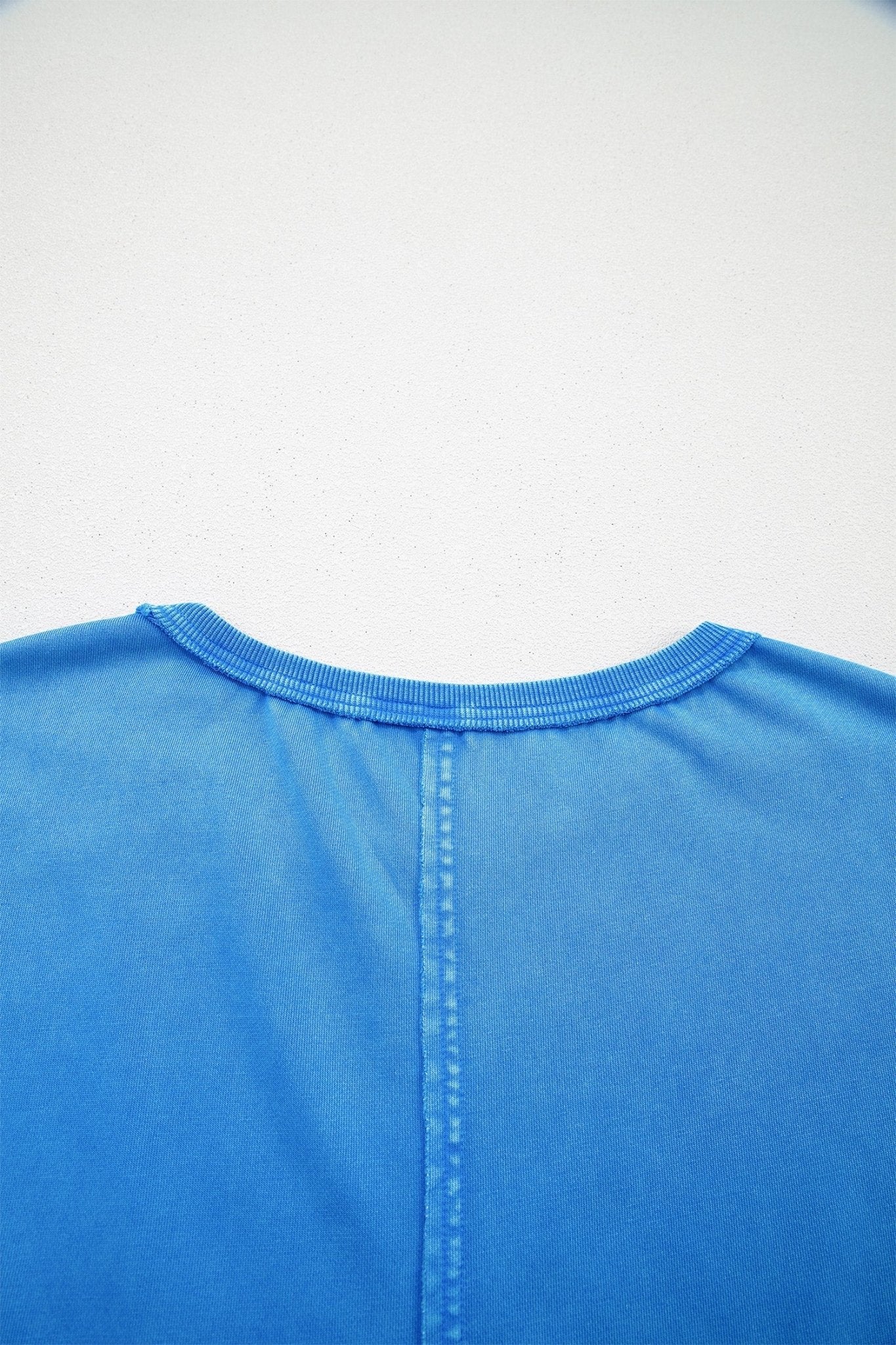 Blue Mineral Wash Star Mesh Patchwork Oversize Tee - Loving It Shop