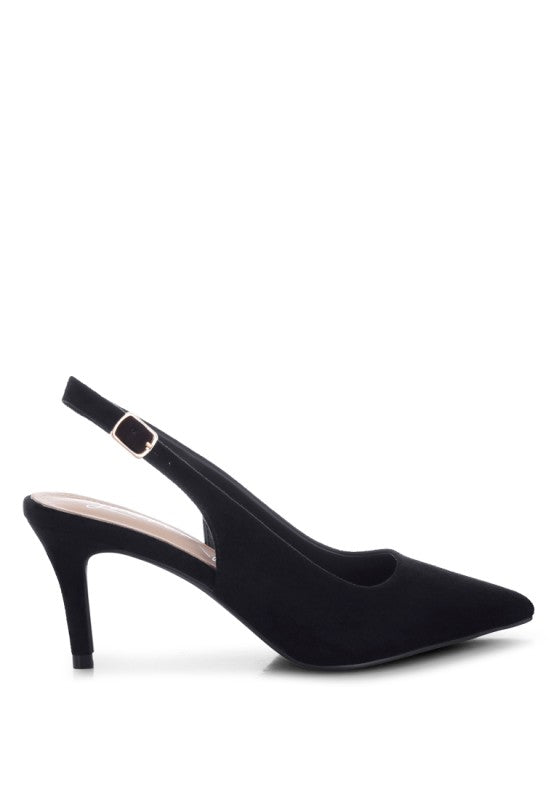 Theobs Soft Microfiber Pointed Toe Slingbacks