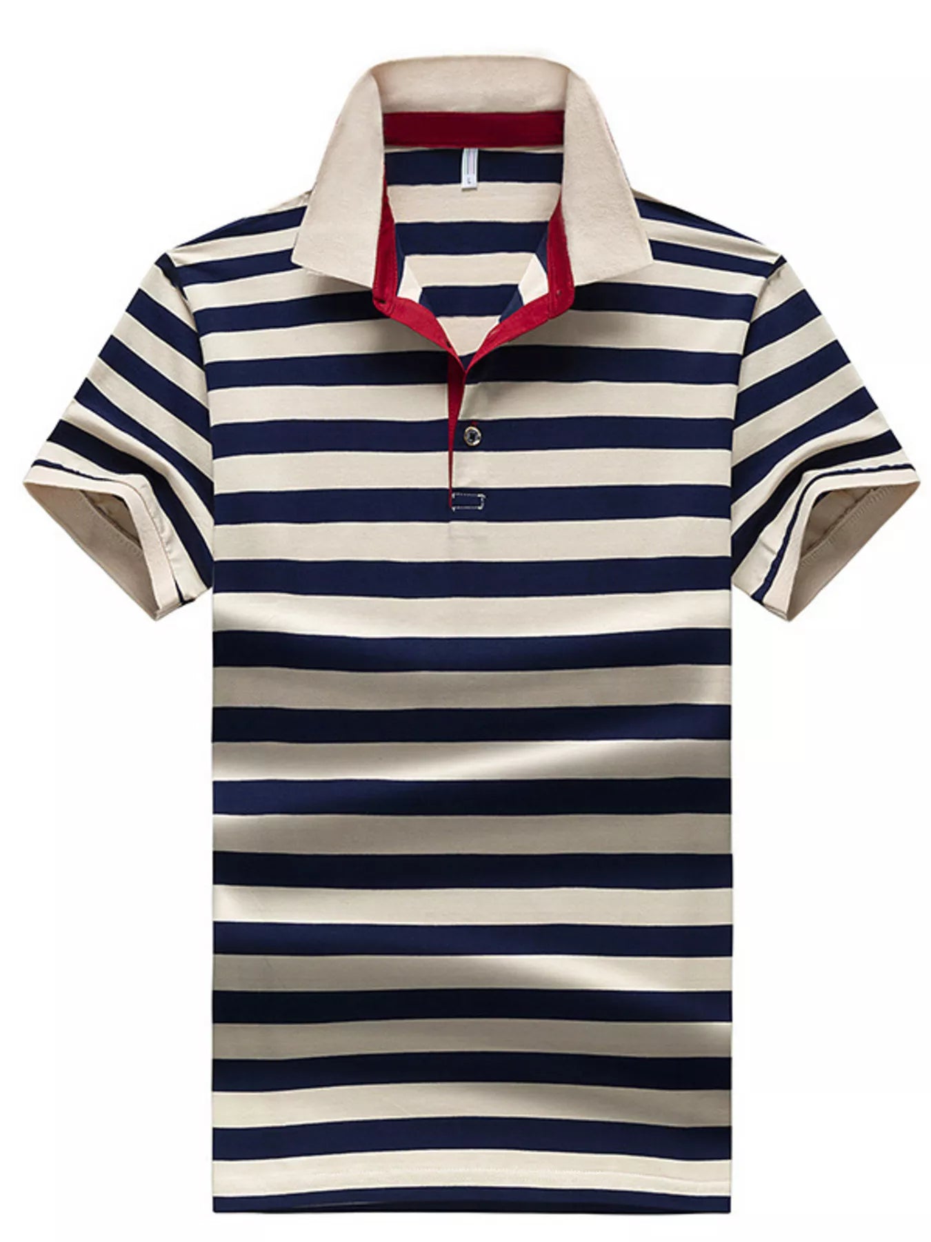 Men's Plus Size Striped Short Sleeve Polo Shirt