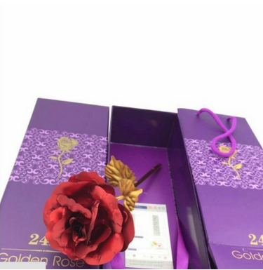 24K Gold Foil Purple Rose - Mother&