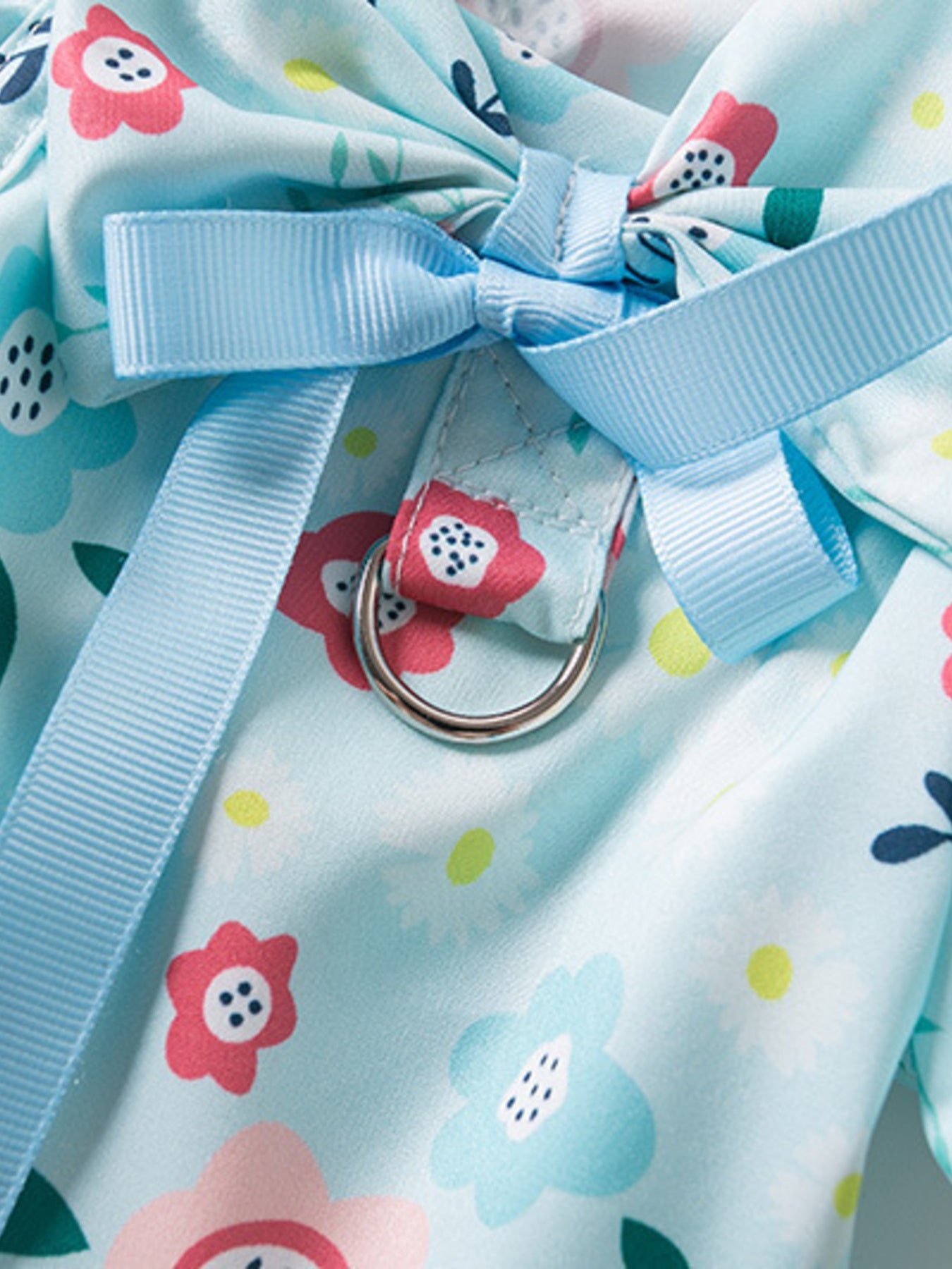 Floral Print Bow Decor Pet Dress - Loving It Shop
