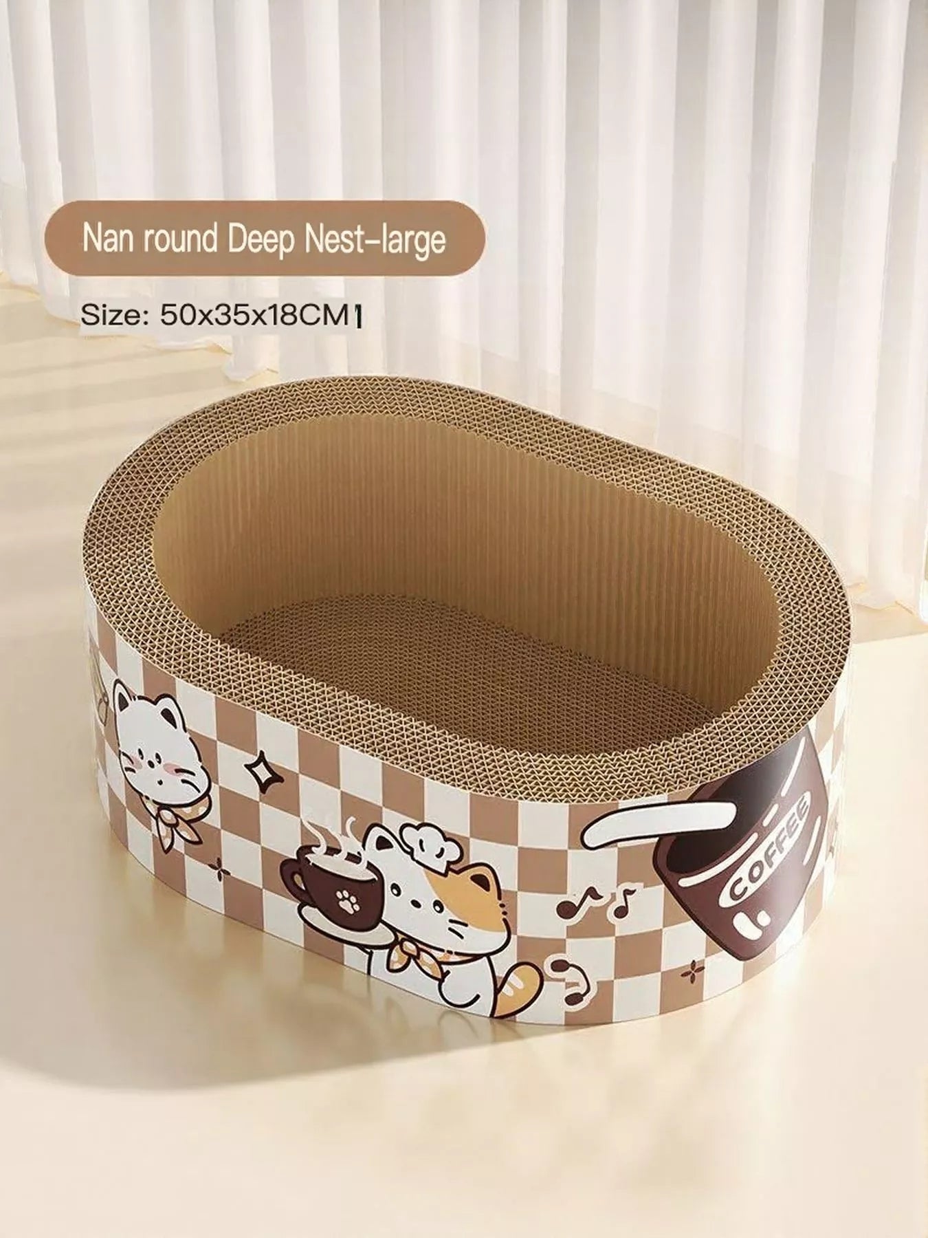 Wear - Resistant Cat Scratching Lounge Bed with Cartoon Design - Loving It Shop