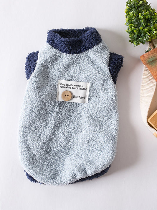 Fleece Pet Sweater with Button Decor - Loving It Shop
