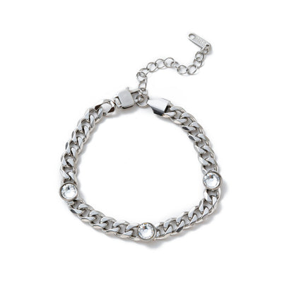 Electroplating Gold Hip-hop Titanium Steel Bracelet Necklace Color Protection