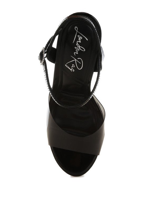 Kessel Tinted Clear Strap Block Heel Sandals - Loving It Shop