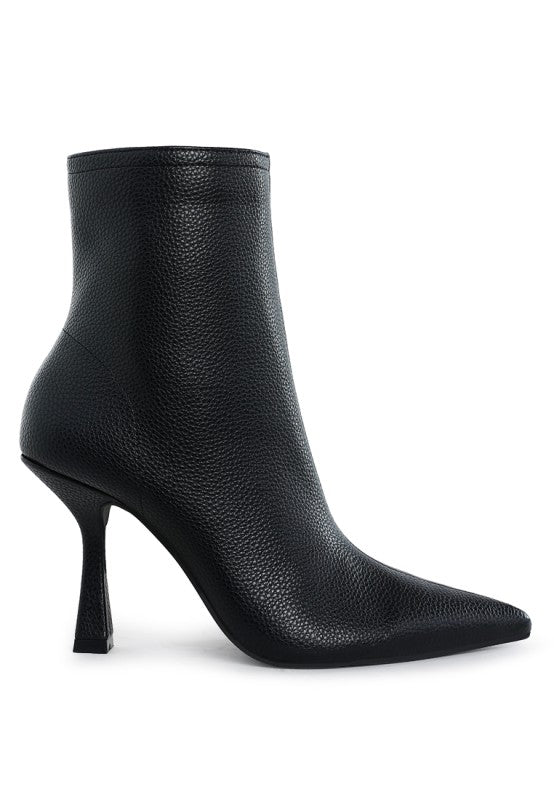 Tentia Metallic Pleather Spool Heel Boots