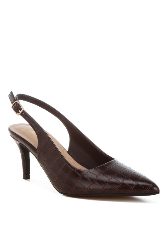 Halins Pointed Toe Slingback Heels