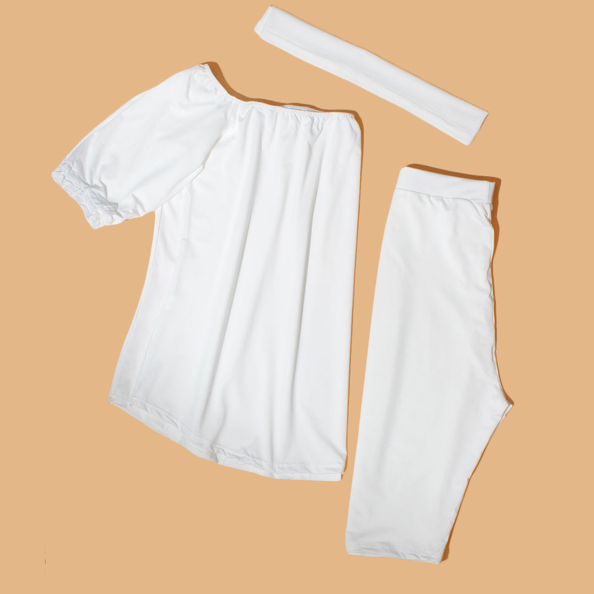 Plus Size 5XL White Off-Shoulder Shorts Set Casual Chic