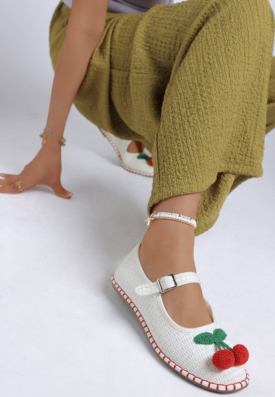Brunch Date Cherry Accent Mary Jane Flats