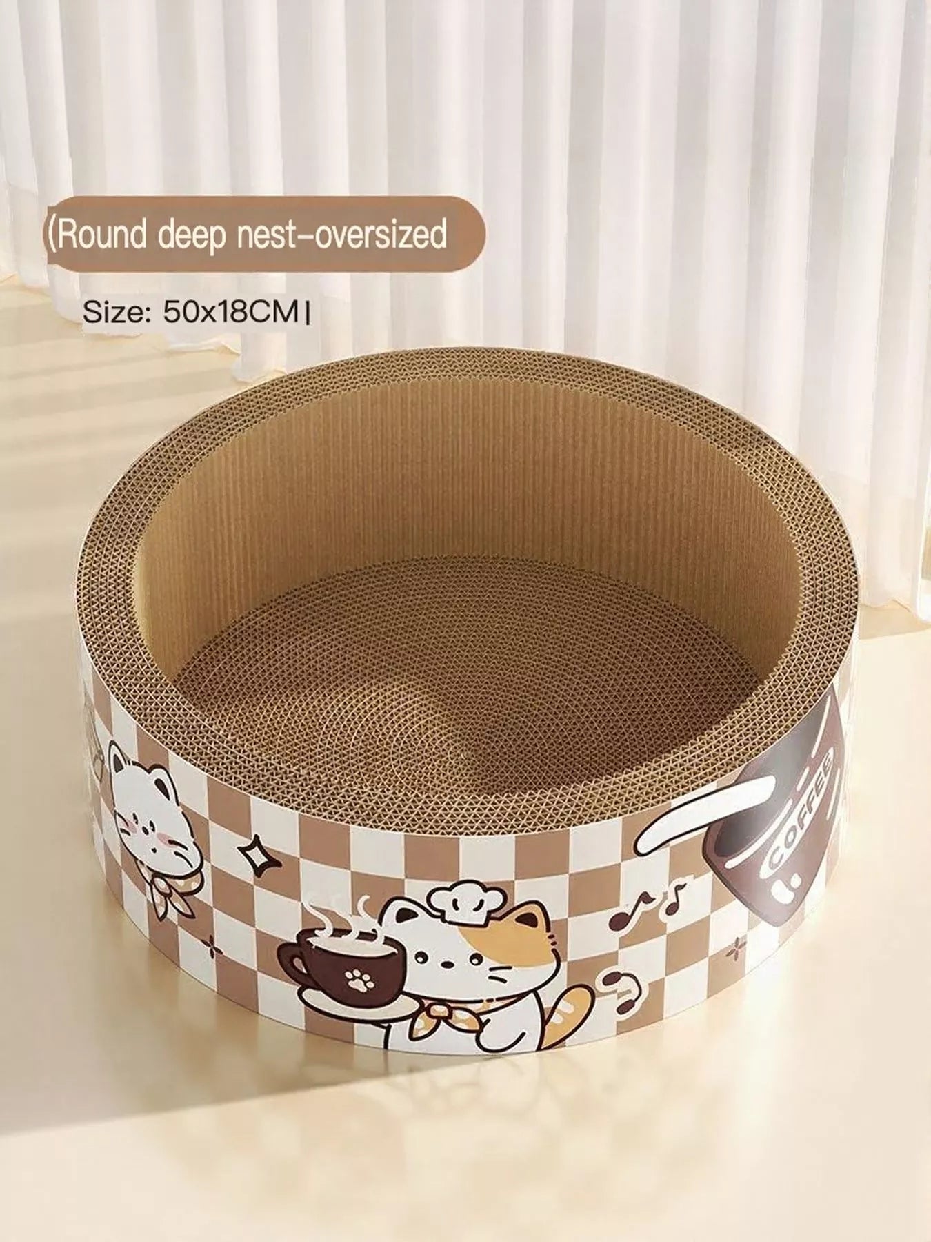 Wear - Resistant Cat Scratching Lounge Bed with Cartoon Design - Loving It Shop