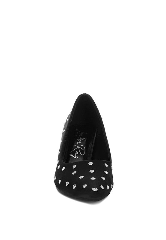 Madhara Heart - Shaped Rhinestones Pumps - Loving It Shop