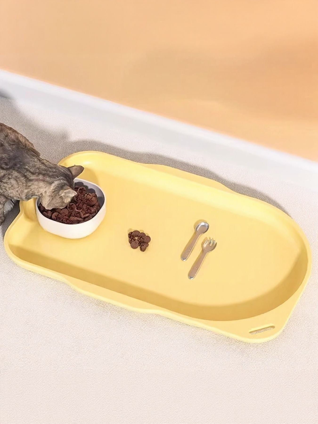 Non - Slip Pet Bowl with Tray - Loving It Shop