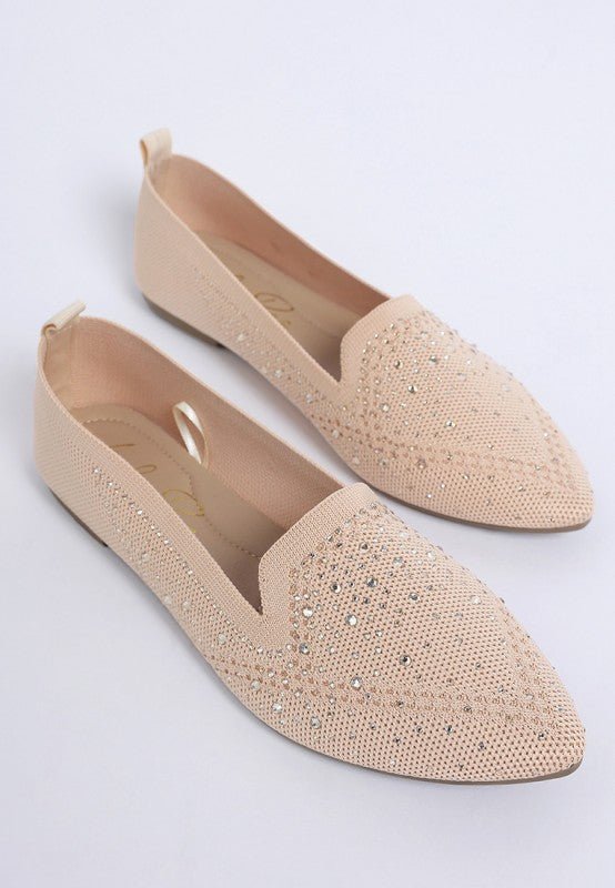 Abedi Rhinestone Embellished Pull Tab Loafers - Loving It Shop