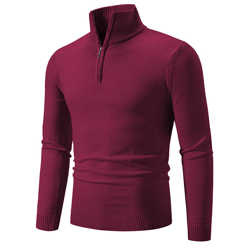 Zip-up Turtleneck Pullover Men&