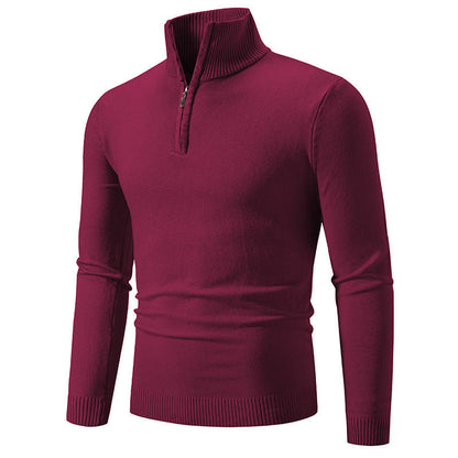 Zip-up Turtleneck Pullover Men&