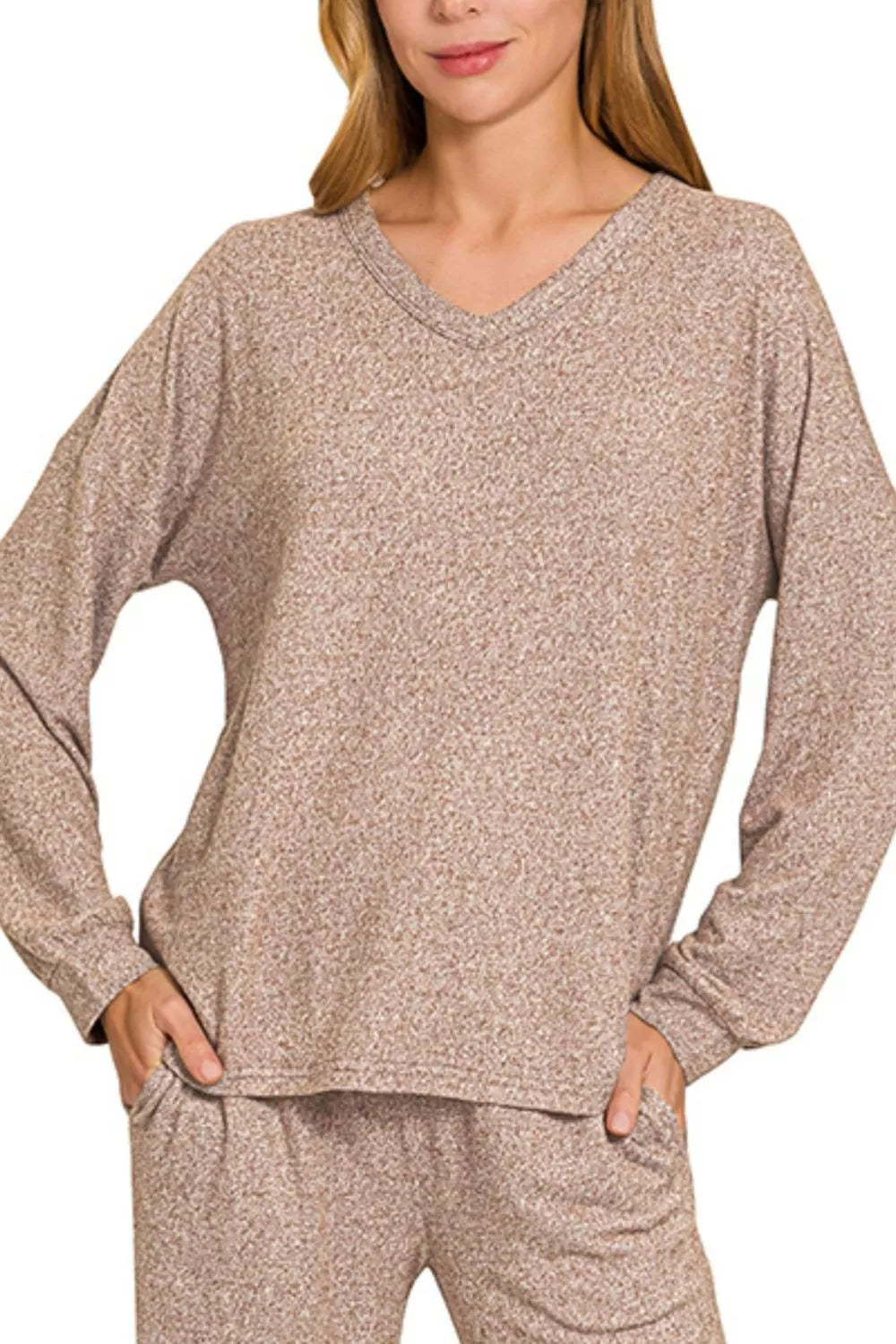 Soft Melange Long Sleeve Tee &amp; Pants Set