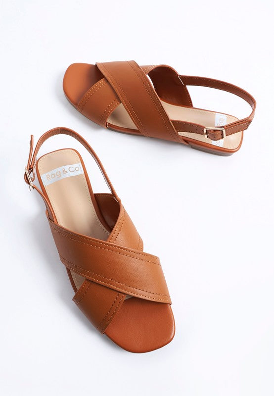 Jamon Classic Cross-Strap Buckled Flats