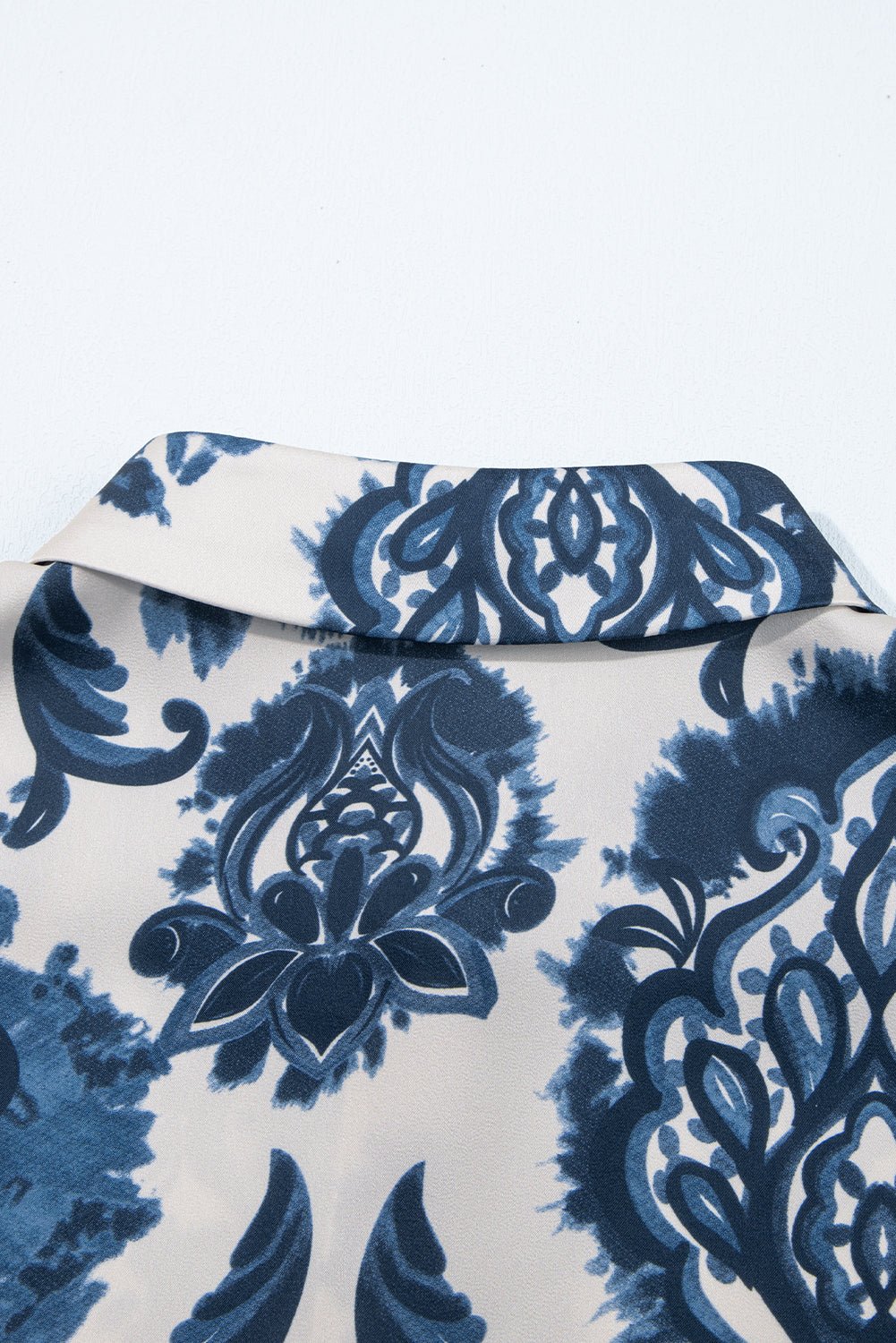 Blue Boho Floral Print Buttoned Collared Loose Fit Mini Dress - Loving It Shop
