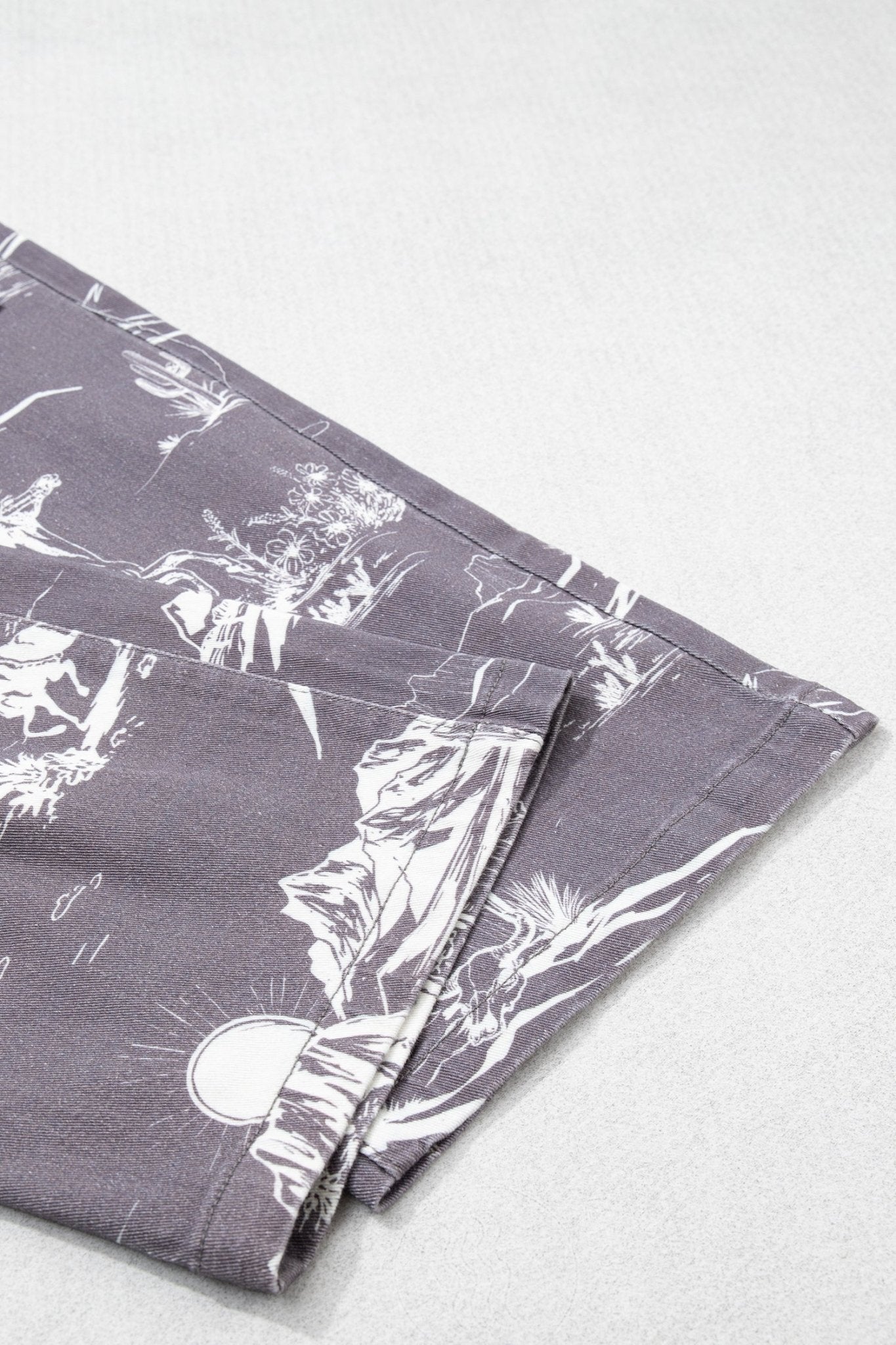 Gray Wild West Riding Vintage Printed Shift Jeans - Loving It Shop