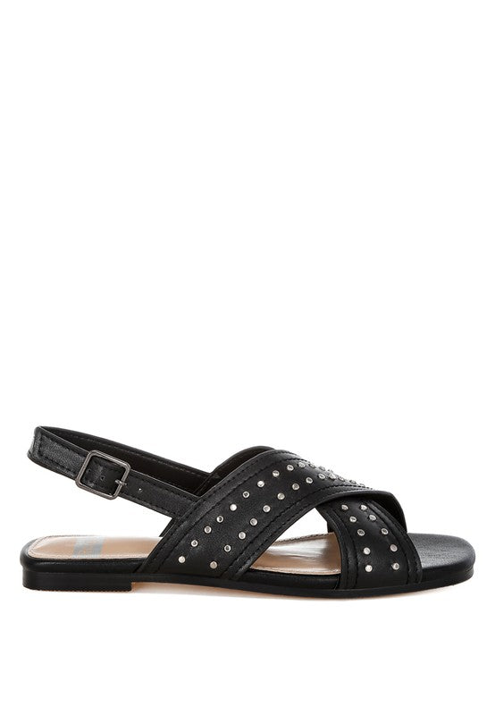 Calluna Stud Embellished Buckled Flats