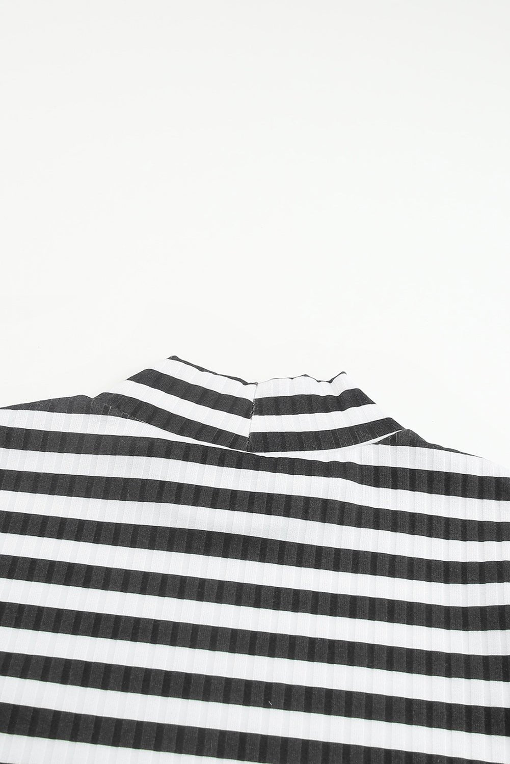 Black Striped Print Textured Knit Long Sleeve Tee - Loving It Shop