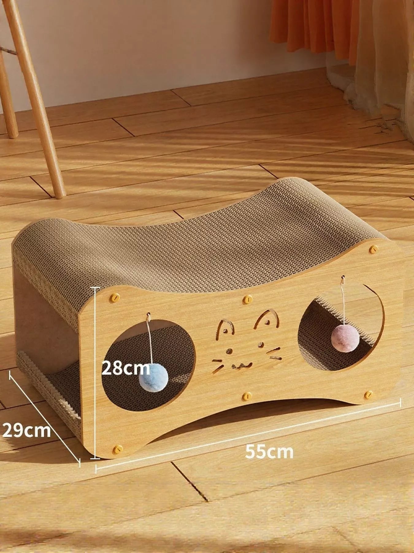 Interactive Cat Scratcher Lounge Bed with Toy Balls - Loving It Shop
