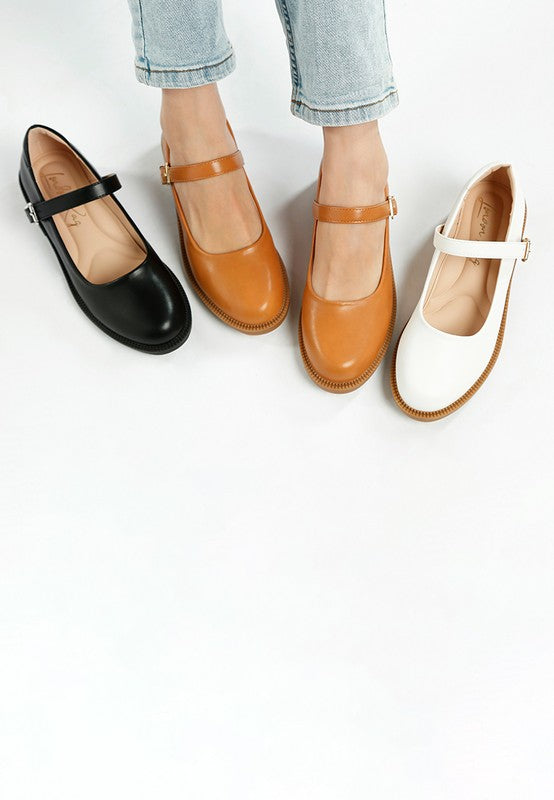Ejeta  Faux Leather Mary Jane Shoes